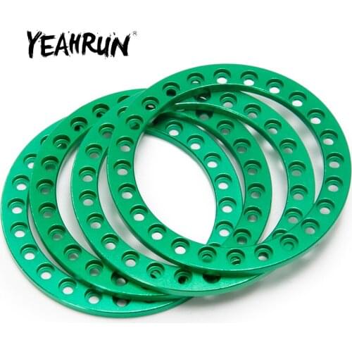 YEAHRUN 4pcs 1.9 inch Wheel Rims Beadlock Ring Metal Replacement for Axial SCX10 1/10 RC Crawler Car Parts