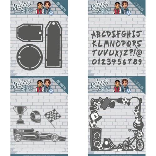 Piggy Craft metal cutting dies cut die mold Racing football frame letter Scrapbook paper craft knife mould blade punch stencils