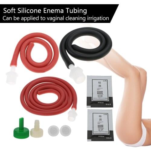 Soft Silicone Shower Enema Nozzle Anal Cleaning Tube Vaginal Anal Cleaner Douche Anal Shower Toilet Bidet Silicone Enema Hose