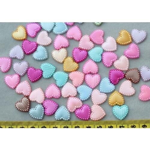1000pcs Heart pearly pearlised cabochon Cabs mixed colors DIY supply for jewelry making 10MM-15MM