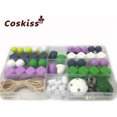 Kit DIY Beads of Silicone-Silicone Beads Kit - Silicone Nursing Necklaces-Necklaces of Lactation of Silicone-Pacifier holder