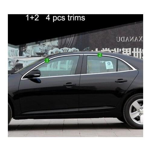 Stainless steel car window trims for chevrolet malibu 2012 2013 2014 2015 2016 8th generation