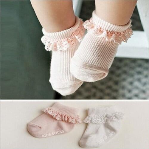 0-4y Baby Kids socks boy/Girls Children Cute lace socks Princess pink/white party accesories toddler baby floor socks