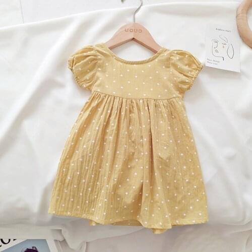 2021 summer new girl halter dress childrens polka dot dress baby little girl clothes WT11