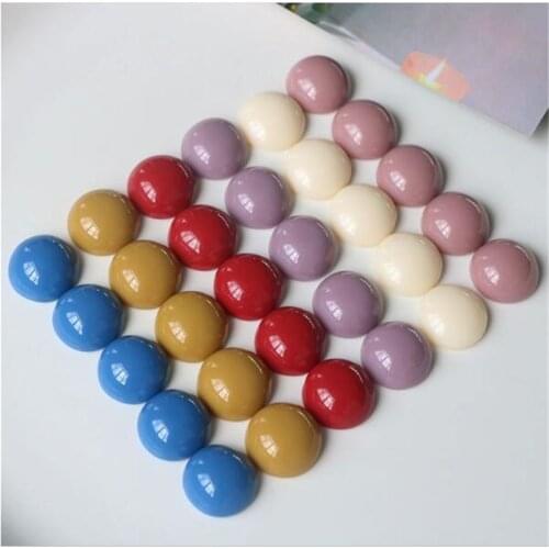 New style 100pcs/lot 15mm color print geometry rounds shape flatback beads without holes diy jewelry earring/garment accessory