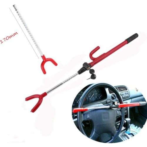 NEW Stainless Steel Steering Wheel Lock The Club Car Anti Theft Truck For SUV Auto Van Universal RED Anti Theft Security System