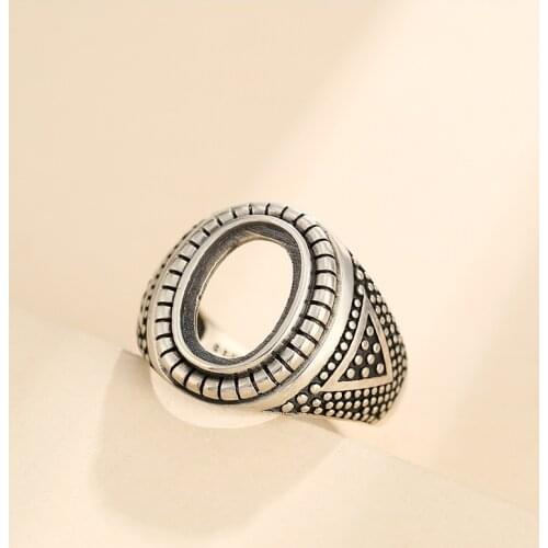 10*14mm 925 STERLING SILVER Semi Mount Bases Blanks base blank Pad men ring Setting jewelry findings (without stone) A5398