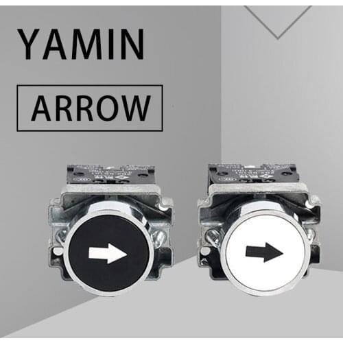 P240 Symbol Momentary Mini Switches 22mm 10A 1NO Start Flush Push-button Switch Black/White Arrow XB2-BA3341 3351