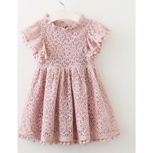 Girls Dress Fashion Tassel Hollow Design Baby Princess Dress New Children Flying Sleeve Sress Baby Girl Clothes