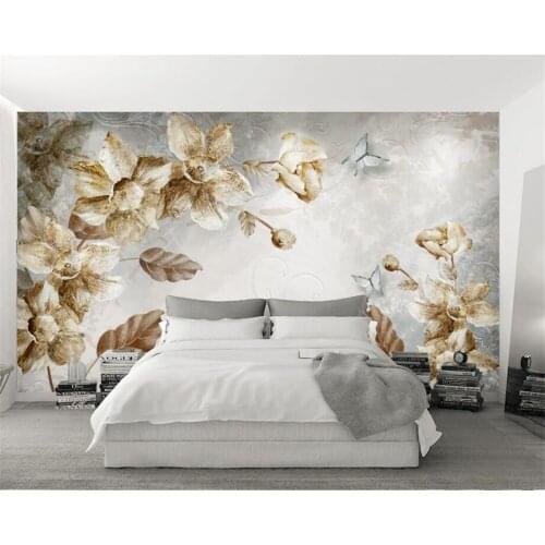 Beibehang Custom wallpaper Modern minimalist European-style vintage flower Abstract TV sofa background walls mural 3d wallpaper