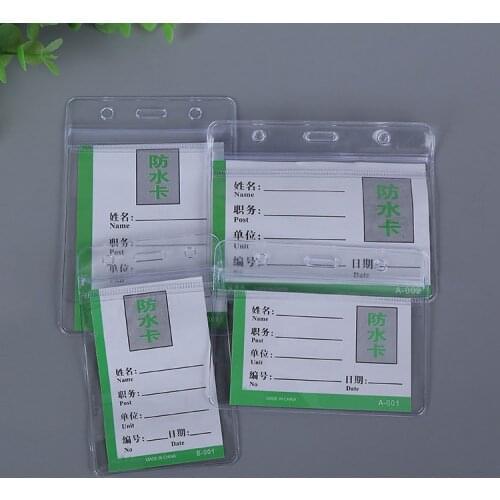 Transparent PVC Card Holder Protector Bus Card Case Student Bank Credit Card Protective Cover ID Card Badge Holder with Zipper