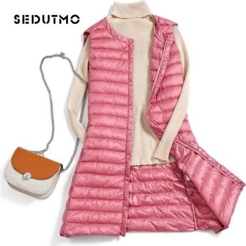 SEDUTMO Winter Plus Size 3XL Womens Down Jackets Long Ultra Light Duck Down Coat Autumn Puffer Jacket Slim Parkas ED487
