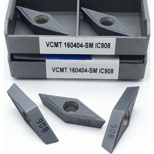 10PCS VCMT160408 VCMT160404 SM IC907 metal turning tool CNC lathe milling cutter indexable lathe carbide turning insert