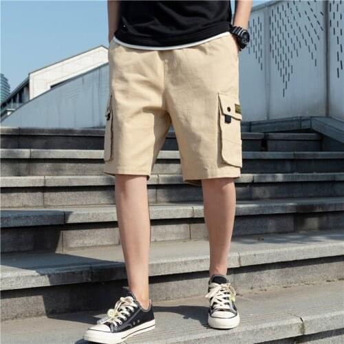 Korea STYLE MenS SHORTS Summer New Brand Fashion Tactical Cargo Men Short Khaki Jogger Military Cotton Casual Loose Men Shorts