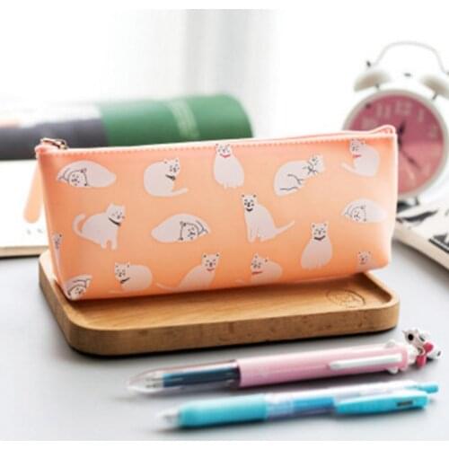 Brand New 1Pcs Black White Cat Silicone Pencils Case Material School Office Supplies Pencil Pouch for children
