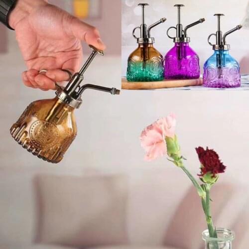 Retro Glass Watering Spray Bottle High-Atomization Nozzle for Garden Plants Leak-Proof 200ML Flower Plant Mister