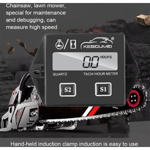Kebidumei Car Engine Tach Hour Meter Tachometer Gauge Engine RPM LCD Display For 2 4 Motorcycle Motor Stroke Motorcycle Boat