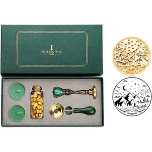 Vintage Sealing Wax Tablet Beads Candle Detachable Spoon Stamp Set With Storage Box Kit DIY Envelope Invitation Craft