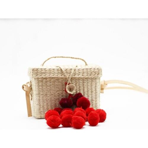 New Bohemian Lady Shoulder Bag Kintted Handbag Vacation Crossbody Bag Girls Pouch Beach Bag Women Weave Handmade Straw Bag