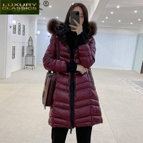 Real Fox Fur Hooded Womens Winter Down Jacket Woman Parkas 2021 Thick Warm Puffer Down Coat Female Mujeres Abrigos 8115