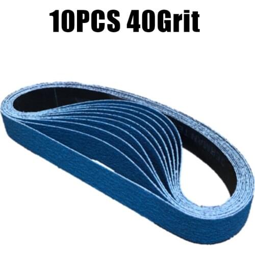 10pcs 20*520mm Abrasive Belt Sanding Band Zirconia Sander File Sanding Belts 40/60/80/120 Grit For Metal Rubber Fabric Polishing