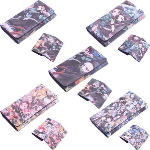 19CM Japan Anime Comic Toilet-Bound Hanako-kun Demon Slayer: Kimetsu No Yaiba pattern PU wallet coin purse Gift