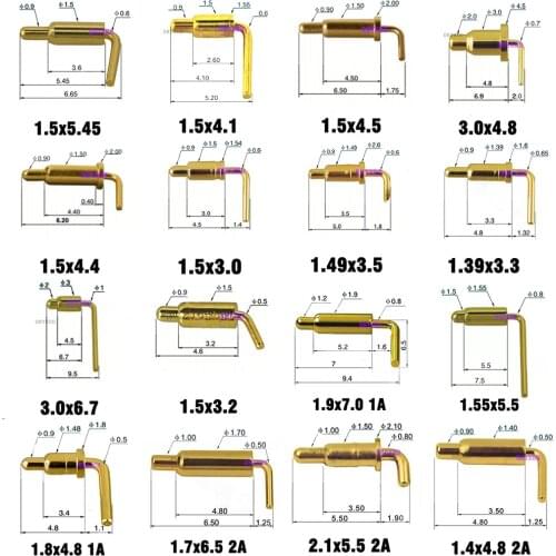 2Pcs High Current Probe Pogopin Contact 2A 1A Pogo Pin Connector Low Voltage 1 Amp 2Amp POGO PIN Header Charge