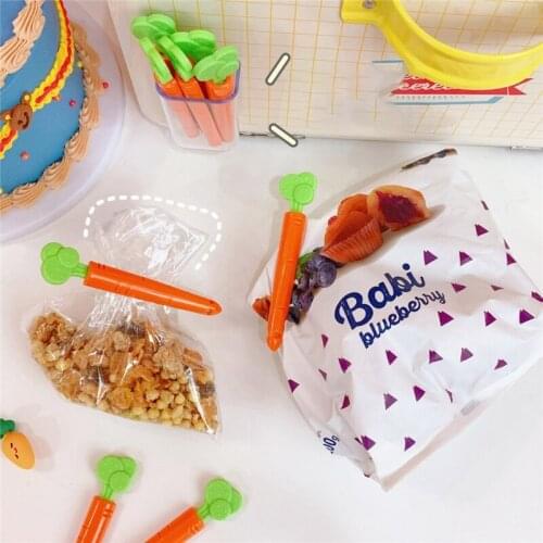 5 Pcs Portable Kitchen Snacks Sealer Carrot Closure Pocket Bag Sealing Clips Pinch-off Pliers Plastic Closed Clamps M68E