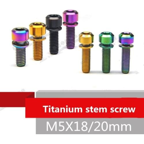 6 pcs Bicycle headset stem screw titanium M5x18/20mm ultra light anti-embroidering screw stem fixed titanium bolt