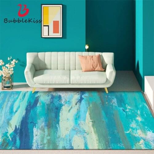 Bubble Kiss Abstract Sea Oil Painting Blue Pattern Carpet Anti-wrinkle Bedroom Decor Carpets Customized Living Room Area Rugs