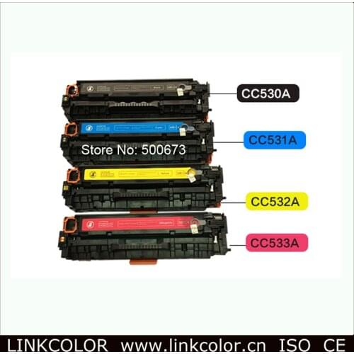 Free shipping Compatible Toner Cartridge CC530A CC531A CC532A CC533A for HP Color LaserJet CM2320nf, CP2025