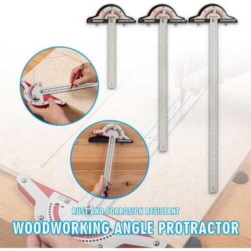 Woodworking Edge Ruler Metal Angle Protractor Finder Two Arms Measure Tool Stainless Steel Carpentry Angle Tool Accessories