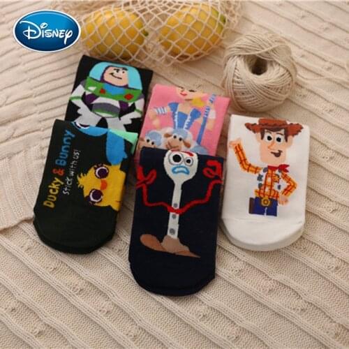 Disney Girl Socks Woody Socks Toy Story Anime Character Cotton Socks College Wind Cartoon Cute Socks