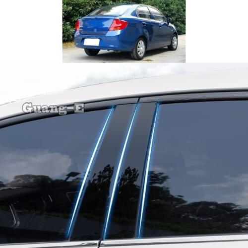 For Chevrolet Sail 2010 2011-2013 Car PC Material Pillar Post Cover Door Trim Window Piano Black Molding Sticker Plate Parts
