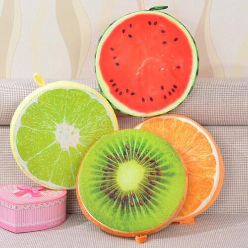 8 Styles 30cm Watermelon Pillow Kiwi Fruits Pillows Wheel Mats Sofa Seat Timber Pile Cushions Simulation Lifelike Orange Cushion
