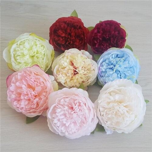 6pcs 8COLORS Artificial Flowers Silk Peony Flower Heads Wedding Decoration Supplies Simulation Fake Flower Head Home Decor