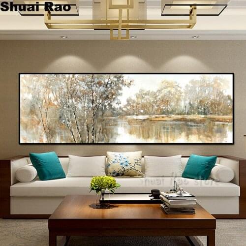 Large Abstract Landscape diamond painting 5d diy picture of rhinestone,diamond embroidery Trees and Lakes Pictures for home art