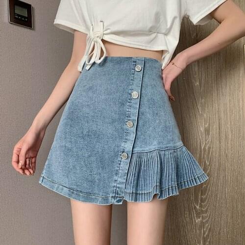 KMETRAM Denim Skirts For Women