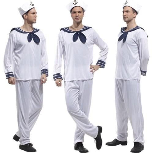 Handsome Adult Man Uniforms Navy Sailor Costumes for Halloween Christmas Carnival Masquerade Party Fancy Dresses Cosplay Clothes