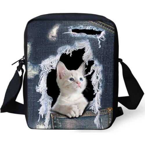 Cute Cat Animal Small Crossbody Bags for Women Messenger Bag Casual Clutch Purses Tote Printing Teen Girls School Bags