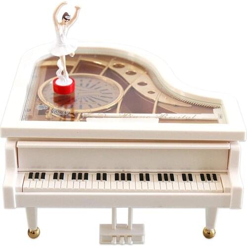 Mechanical Classical Music Box Ballerina Dancing on Piano Music Box Clockwork As Valentine Gift Unique Design Beautiful Shape