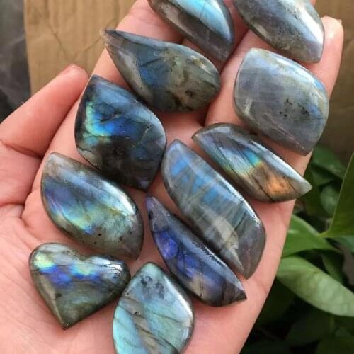 MOKAGY Natural Labradorite Pendant Leaf Shaped Crystal For Healing 10pc