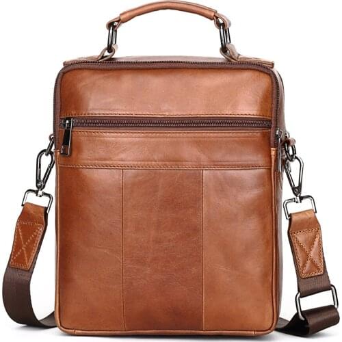 Men Business Ipad Handbags Male Totes Purse Genuine Leather Messenger Bag Men Shoulder Bag Travel Crossbody Bags