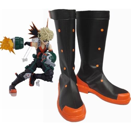 My Hero Academia Bakugou Katsuki Anime Cosplay Shoes Boots Superhero Halloween Carnival Party Boots Costume Accessory Free Ship