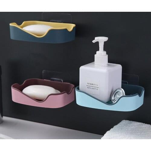Suction Cup Soap Dish No Drilling 2Layer Shower Soap Holder Container For Wall Bathroom Kitchen Sponge Storage Accessorie