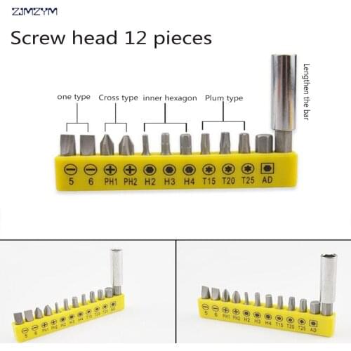 12pcs Hex Socket Mini Magnetic Screwdriver Set Bit Cordless Electric Head Precision Dremel Bits Tool