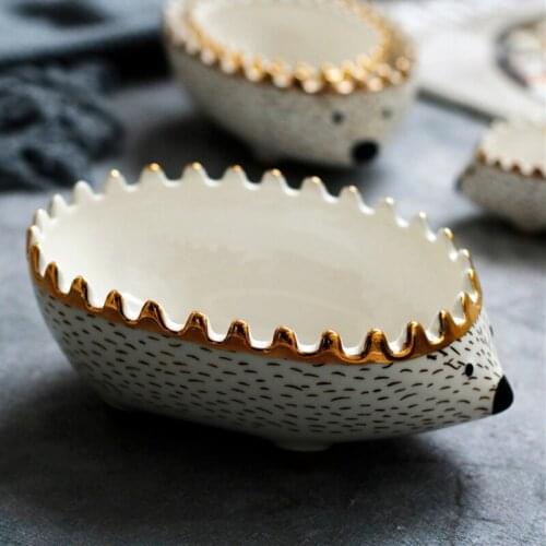 Nordic ceramic hedgehog Phnom Penh Aalad Bowl Dessert Fruit Container Cute Animal Children Tableware Cartoon Measuring Cup