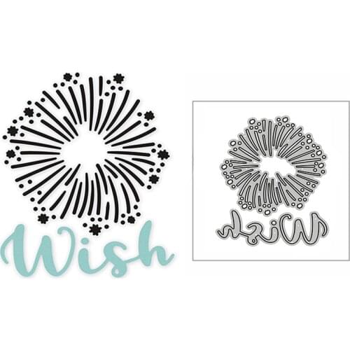 New Colorful Wish Fireworks 2020 Metal Cutting Dies for DIY Scrapbooking and Card Making Decorative Embossing Mold No Stamps