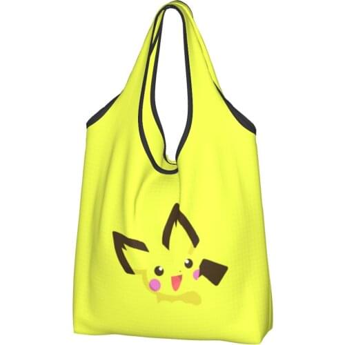 Pichu Canvas Bag Woman Shoulder Bag Kawaii Anime Ins Shopper Bag