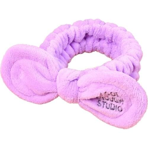 Wash Face Hair Holder Hairbands Soft Warm Coral Fleece Bowknot Headband For Women Girls Turban Fashion Headwear Hair Accessories
